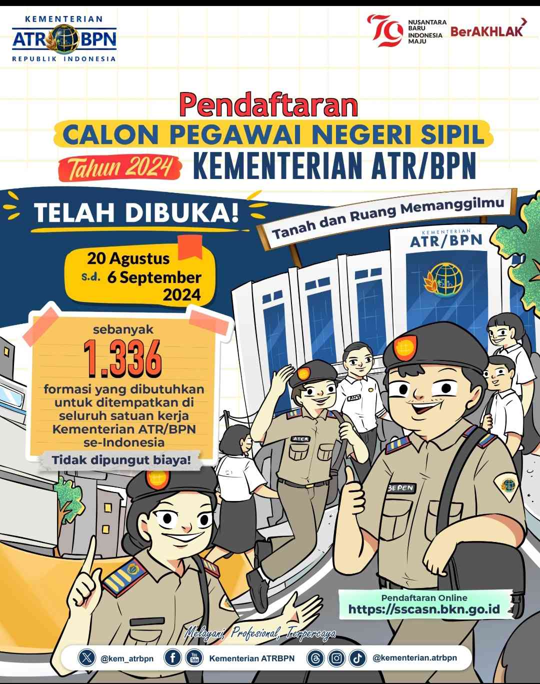 Kementerian ATR/BPN Resmi Buka Penerimaan Calon Pegawai Negeri