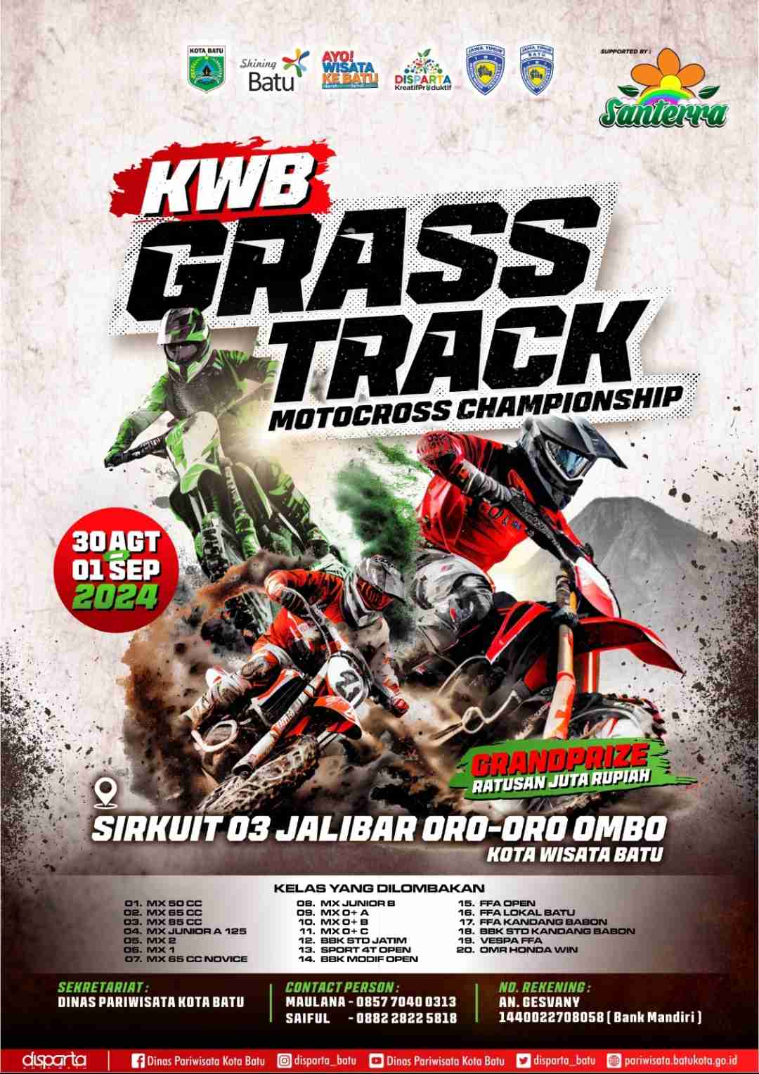 KWB Grass Track Motocross Championship 2024 Perkuat Entitas Batu Sebagai Kota Wisata