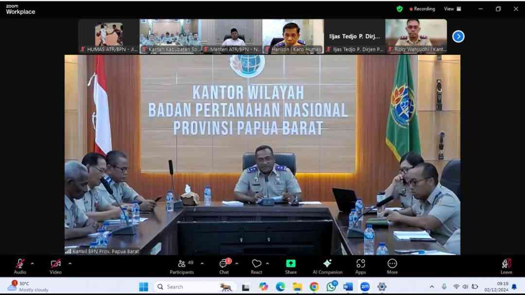 Kementerian ATR/BPN Tekankan Perbaikan dalam Pelayanan Publik Kanwil BPN Provinsi Papua Barat dan Sumatra Barat