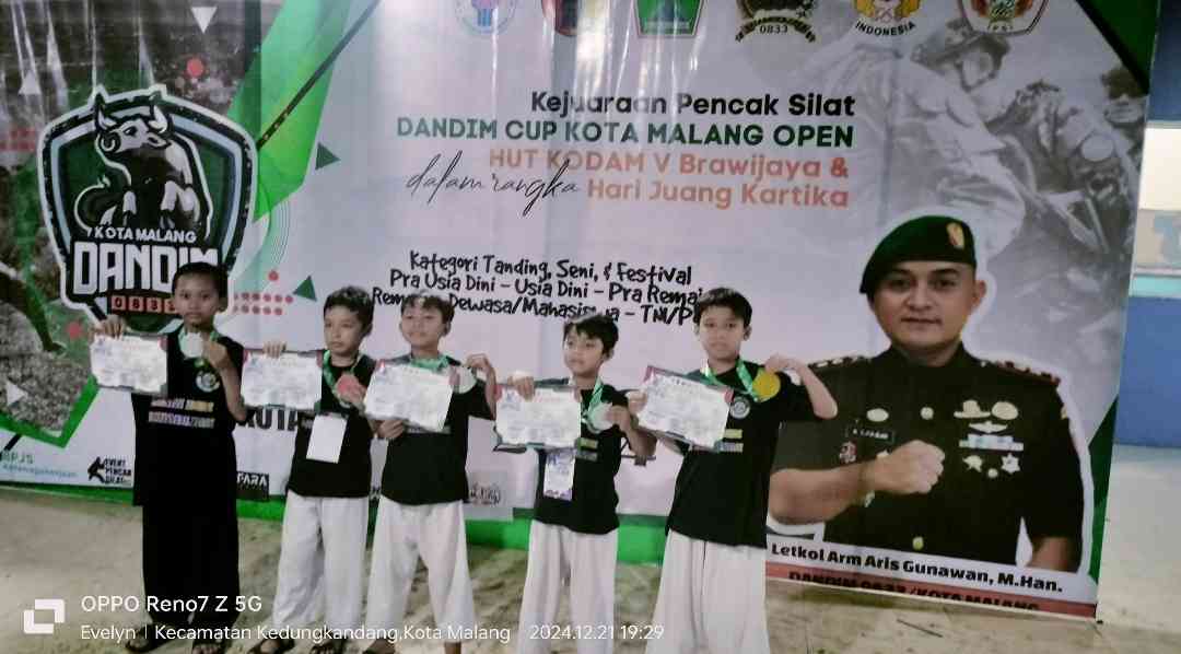 Kontingen Silat MI Khadijah Malang Sabet 15 Medali pada Dandim Cup Kota Malang Open