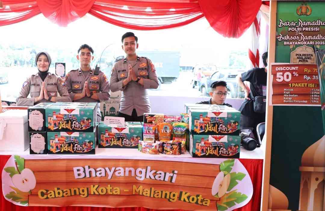 Bazar Ramadan Polri Presisi 2025, Bhayangkari Kota Malang Hadirkan Sembako Murah