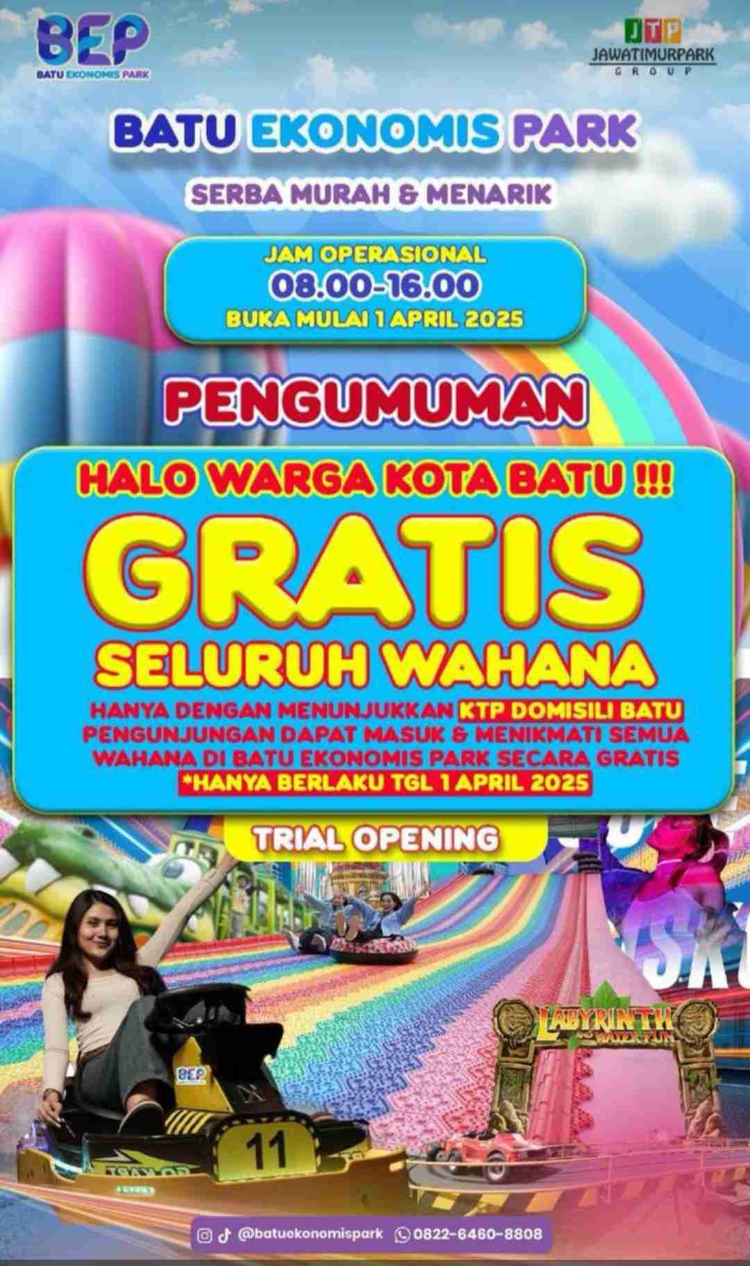 Batu Ekonomis Park Gelar Trial Opening, Warga Kota Batu Bisa Nikmati Wahana Gratis