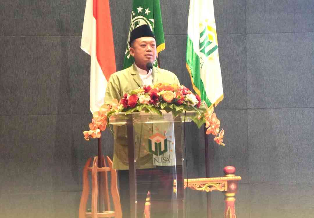 Pidato di UNUSA, Nusron nyatakan kebijakan plasma ada untuk pemerataan ekonomi. Senin (26/05/2025). (ADV)