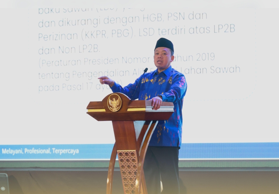 Nusron dalam Forum Koordinasi Pembangunan Wilayah Berbasis Penataan Ruang Pulau Sulawesi, di Palu, Kamis (10/07/2025). (ADV)